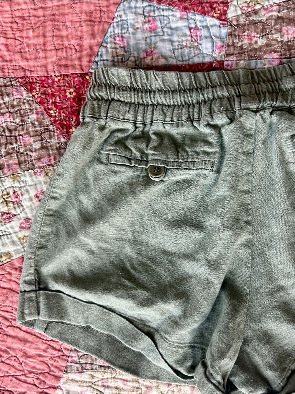 Love Tree Green Linen Blend Shorts | Casual / Loungewear/ Athletic | Size Small - Picture 7 of 11